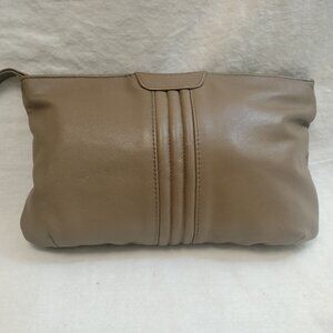 Vintage Leather Clutch: Genuine Leather made in Hong Kong